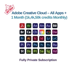 Купить Подписка Adobe All Apps по Email – Планы на 1 месяц (1K / 4K / 50K кредитов)
