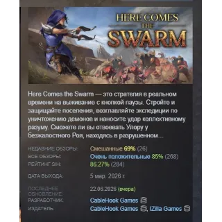 Купить Here Comes The Swarm АВТОДОСТАВКА STEAM РОССИЯ