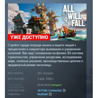 Купить ALL WILL FALL АВТОДОСТАВКА STEAM РОССИЯ