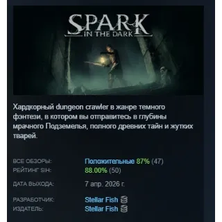 Купить Spark in the Dark АВТОДОСТАВКА STEAM РОССИЯ