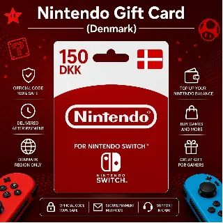 Купить Nintendo Gift Card (Дания) 150–1000 DKK | Код пополнения Nintendo