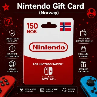 Купить Nintendo Gift Card (Норвегия) 150–1000 NOK | Код пополнения Nintendo