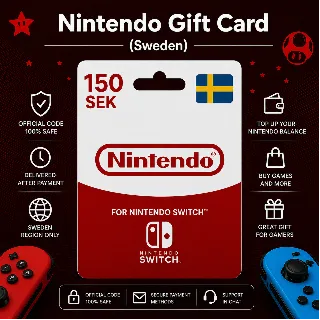 Купить Nintendo Gift Card (Швеция) 150–1000 SEK | Код пополнения Nintendo