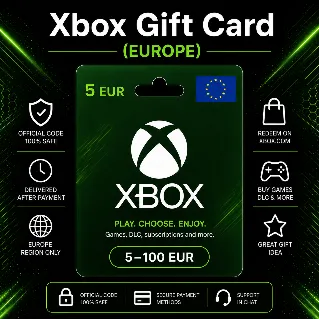 Купить Xbox Gift Card (Европа) 5–100 EUR | Код пополнения Xbox