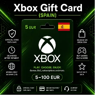 Купить Xbox Gift Card (Испания) 5–100 EUR | Код пополнения Xbox