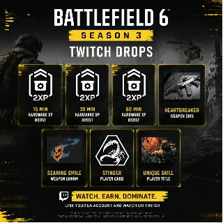 Купить Battlefield 6 Сезон 3: 7/7 Heartbreaker Searing Smile Stinger, 、Twitch Drop