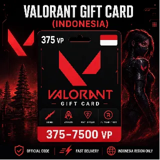 Купить Valorant Gift Card (Индонезия) 375–7500 VP | Код пополнения