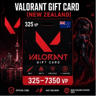 Купить Valorant Gift Card (Новая Зеландия) 325–7350 VP | Код пополнения