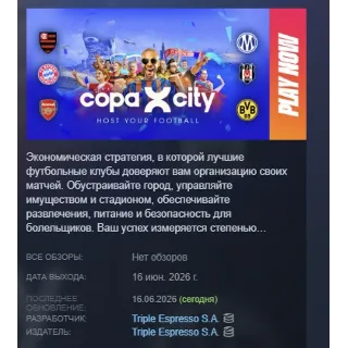 Купить COPA CITY АВТОДОСТАВКА STEAM РОССИЯ