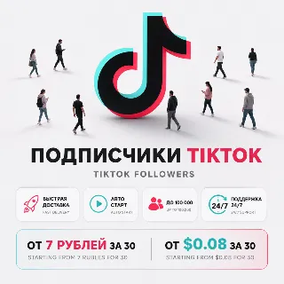 Купить Подписчики TikTok | Мгновенный Старт | Быстрая Доставка | До 20К в День