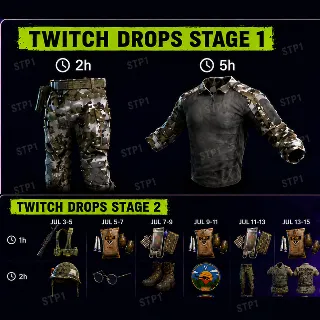 Купить Gray Zone Warfare 5/5 — Летний этап 1+2 💎 Woodland Set, Vietnam Set | Twitch Drop