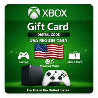 Купить Xbox Gift Card US – цифровой код для пополнения Microsoft / Xbox, регион США