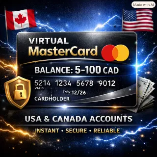 Купить 💳 Виртуальная карта MasterCard | 🛍 ️ Баланс 5–100 CAD | Аккаунты США и Канады 🔥