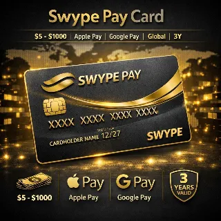 Купить Swype виртуальная платёжная карта | $5–$1000 | Apple Pay  Google Pay | Global | 3 го