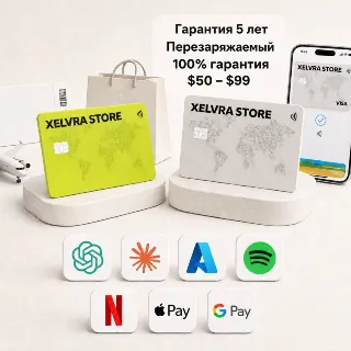 Купить Глобальная Платёжная Карта | Пополняемая | $50-$99 | Apple Pay | Google Pay | Claude