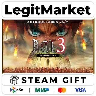 Купить Attack on Titan 3 / A.O.T. 3 Digital Deluxe Edition / Steam АВТО / РУ + МИР
