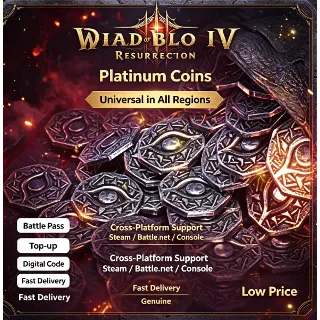 Купить Платиновые монеты Diablo IV | Универсальные для всех регионов | Кроссплатформенная по