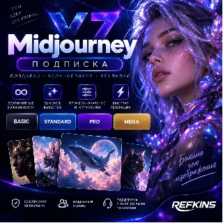 Купить MIDJOURNEY V7 ПОДПИСКА 1 МЕСЯЦ | BASIC / STANDARD / PRO / MEGA | АКТИВАЦИЯ / ПРОДЛЕНИ