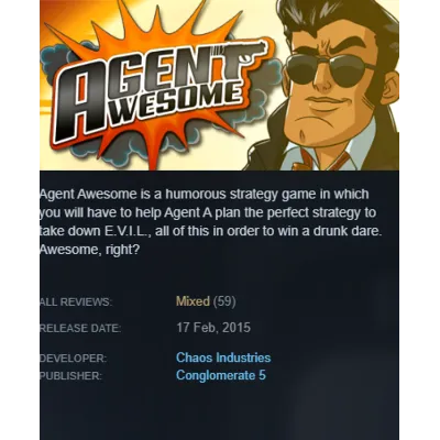 STEAM KEY - Agent Awesome - [РФ + REGION FREE/GLOBAL] - Автодоставка - irongamers.ru