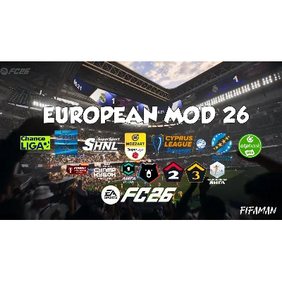FC 26 - EUROPEAN PRO MOD FIFAMAN V6 TU 1.6.3 РПЛ + 4 Дивизиона - irongamers.ru