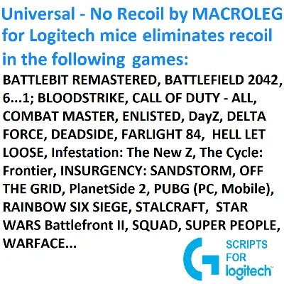 Универсальный скрипт - No recoil для logitech - battlefield, call of duty, pubg... - irongamers.ru