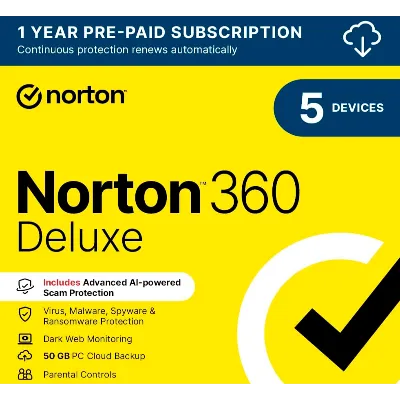 Norton 360 Deluxe 2026 | 5 Devices and ‎12 Month Официальный ключ - irongamers.ru