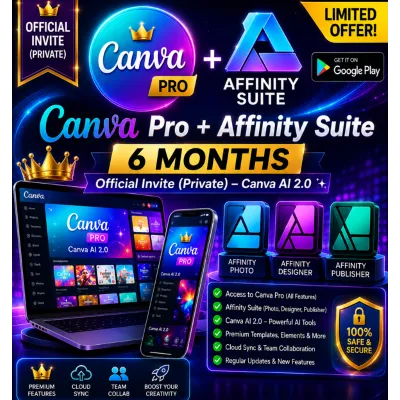 Canva Pro + Affinity Suite | 6 месяцев | На вашем личном аккаунте (приватный) [Canva - irongamers.ru