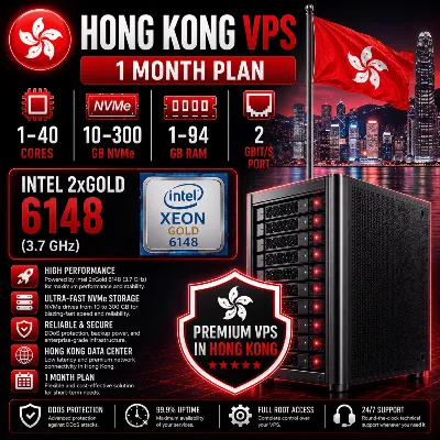 Гонконг VPS - 1 Месяц | Intel 2xGold 6148 | Быстрый NVMe | Порт 2 Гбит/с - irongamers.ru