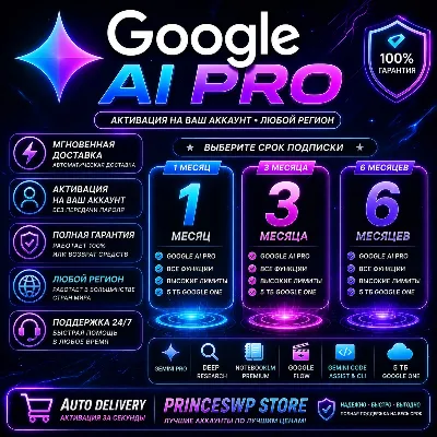 АВТО 24/7 | GOOGLE GEMINI AI PRO | 1-3-6 МЕСЯЦЕВ | ССЫЛКА ДЛЯ АКТИВАЦИИ - irongamers.ru