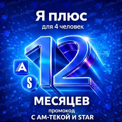 ⭐ Промокод Я Плюс (Мульти) с Ам-текой STAR - на 12 месяцев - irongamers.ru
