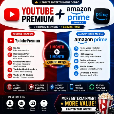 YouTube Premium (1 месяц) + Amazon Prime Mobile (1 месяц) | Глобальный доступ | На ва - irongamers.ru