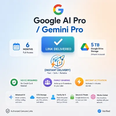 Gemini AI Pro 6 Месяцев (5 ТБ Хранилище) | Глобальная ссылка | Семейный доступ - irongamers.ru