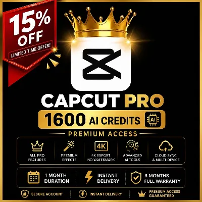CapCut Pro Premium + 1600 кредитов ИИ | 1 месяц | Готовый к использованию аккаунт - irongamers.ru