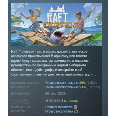 Raft АВТОДОСТАВКА STEAM GLOBAL МГНОВЕННО ЛИЦЕНЗИЯ - irongamers.ru