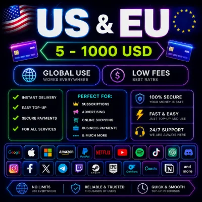 КАРТЫ США / ЕС | $5–$1000 | РАБОТАЮТ ПО ВСЕМУ МИРУ | НИЗКАЯ ЦЕНА - irongamers.ru