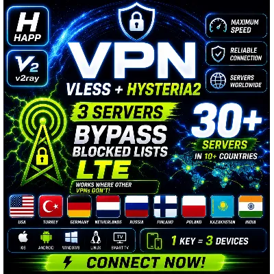 VPN VLESS HAPP БЕЛЫЕ СПИСКИ LTE ОБХОД ВПН США ФИНЛЯНДИЯ ТУРЦИЯ КАЗАХСТАН РОССИЯ ИНДИЯ - irongamers.ru