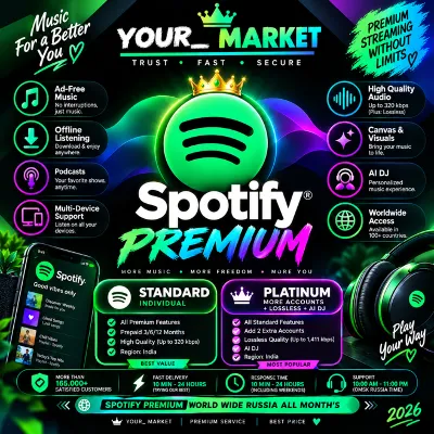 SPOTIFY PREMIUM — ДОСТУПЕН ВО ВСЁМ МИРЕ, ВКЛЮЧАЯ РОССИЮ. ДОСТУПНЫ ВСЕ СРОКИ ПОДПИСКИ. - irongamers.ru