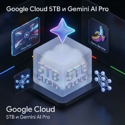 Google Cloud 5TB + Gemini AI Pro (6 Месяцев) Nano Banana AntiGravity Flow - irongamers.ru