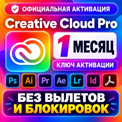[АВТО24/7] без перезаходов Adobe Creative Cloud PRO на 1 месяц (КЛЮЧ АКТИВАЦИИ) - irongamers.ru