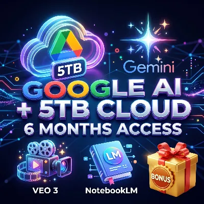 Google Cloud Storage 5TB Google Drive 5000GB Gemini Pro VEO 3 NotebookLM 6M plus Gift - irongamers.ru