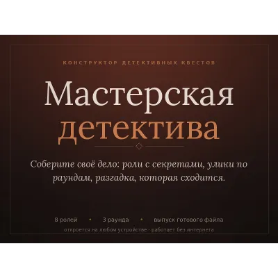 Ключ к конструктору детективных квестов «Мастерская детектива» - irongamers.ru