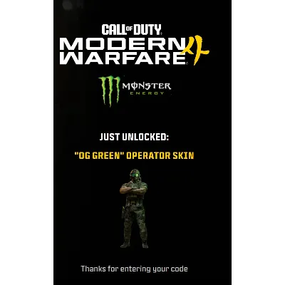 СКИН ОПЕРАТОРА "OG GREEN" | CALL OF DUTY: MODERN WARFARE 4 | MW4 MONSTER ENERGY SKIN - irongamers.ru