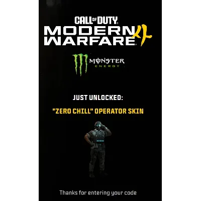 СКИН ОПЕРАТОРА "ZERO CHILL" | CALL OF DUTY MODERN WARFARE 4 | MW4 MONSTER ENERGY SKIN - irongamers.ru