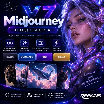 MIDJOURNEY V7 ПОДПИСКА 1 МЕСЯЦ | BASIC / STANDARD / PRO / MEGA | АКТИВАЦИЯ / ПРОДЛЕНИ - irongamers.ru