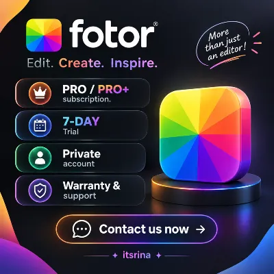 Fotor PRO / PRO+ — 7-дневная пробная подписка | ЛИЧНЫЙ АККАУНТ [АВТО-ДОСТАВКА] - irongamers.ru