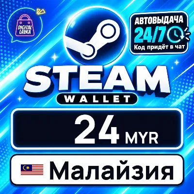 Steam Wallet Малайзия 24 MYR цифровой код — автовыдача 24/7 - irongamers.ru