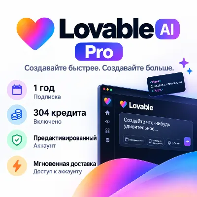 Lovable AI Pro — 1 год + 304 кредита | Предварительно активированная учетная запись | - irongamers.ru