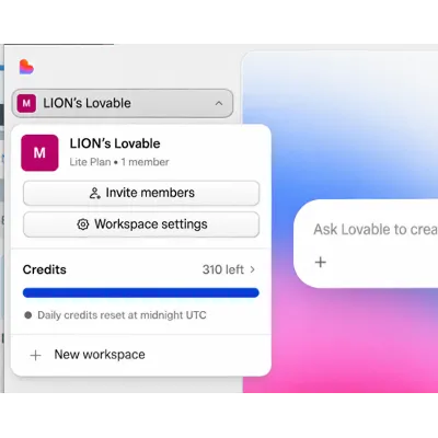 Lovable AI Pro — 1 год + 304 кредита | Предварительно активированная учетная запись | - irongamers.ru