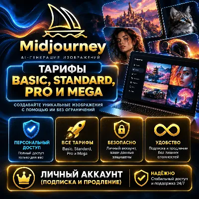 [АВТО 24/7] Midjourney — Тарифы Basic, Standard, Pro и Mega | Подписка на 1 месяц - irongamers.ru