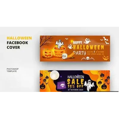 Halloween Facebook Cover Template – Editable AI &amp; EPS Social Media Banner - irongamers.ru